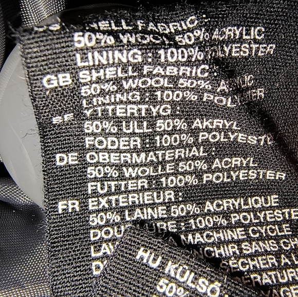 H&M Blazer Jacket Wool-Blend Asymmetric Belted PeaCoat in Charcoal Size 6 - Picture 10 of 14